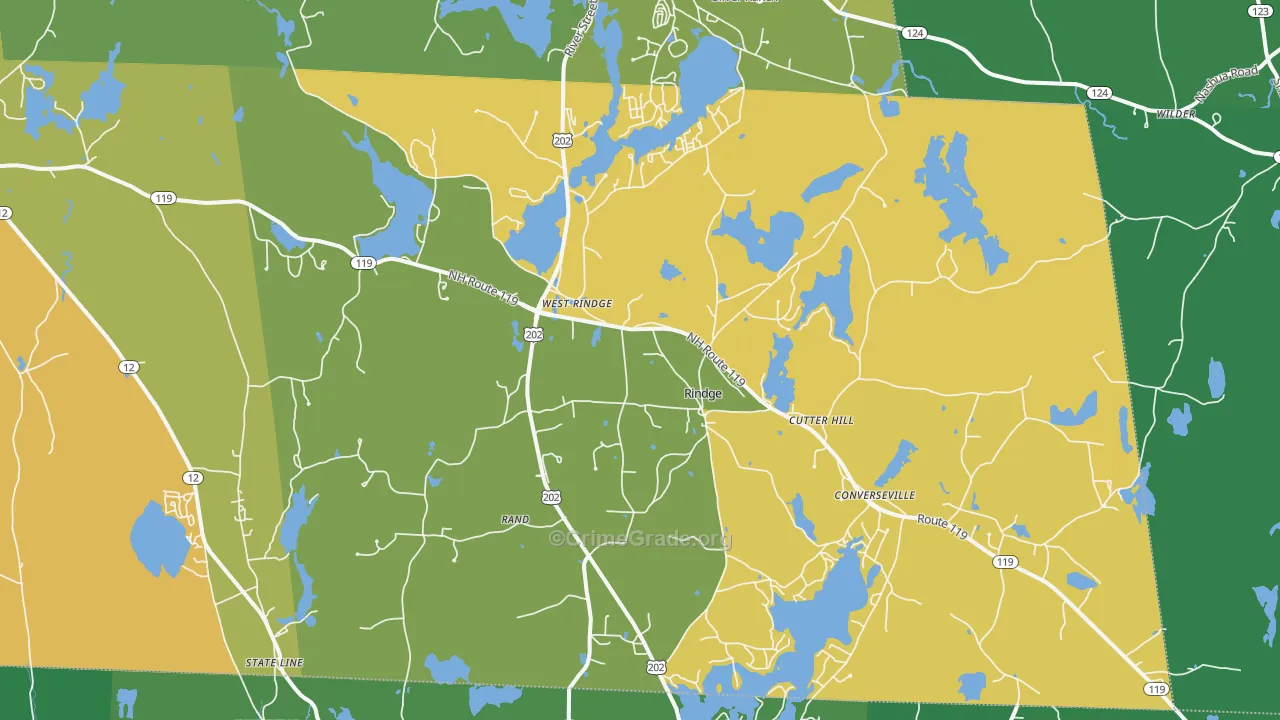 03461, NH Map of Vehicle Theft Rates