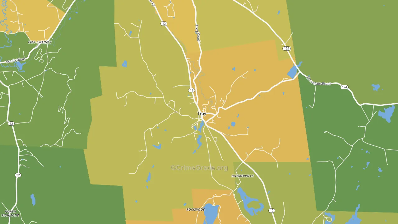 03465, NH Map of Vehicle Theft Rates