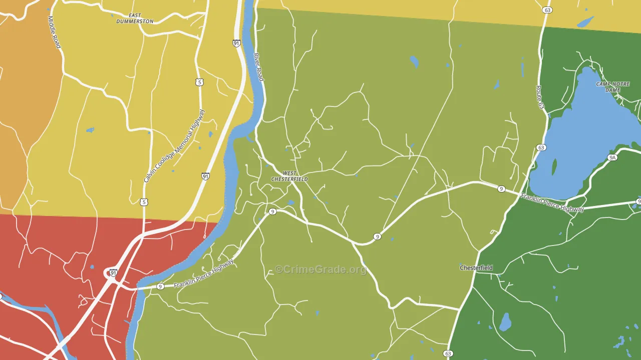 03466, NH Map of Vehicle Theft Rates