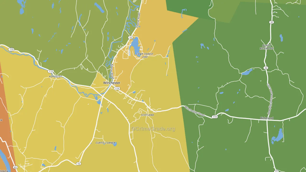 03470, NH Map of Vehicle Theft Rates