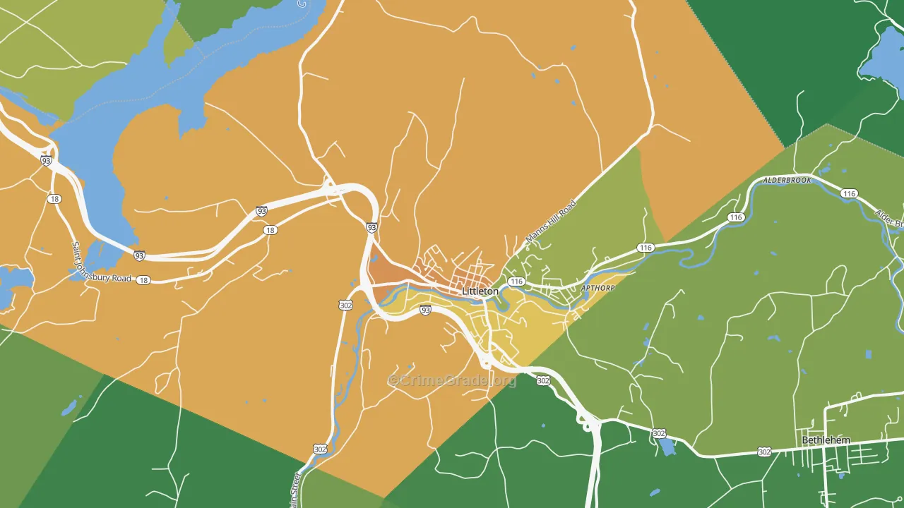 03561, NH Map of Vehicle Theft Rates