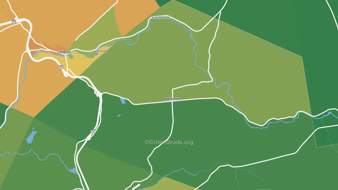 03574, NH Map of Vehicle Theft Rates