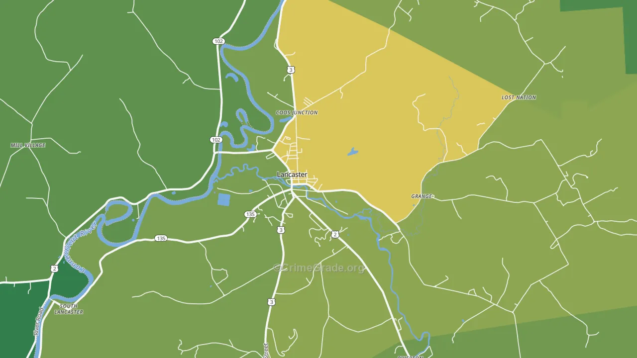 03584, NH Map of Vehicle Theft Rates