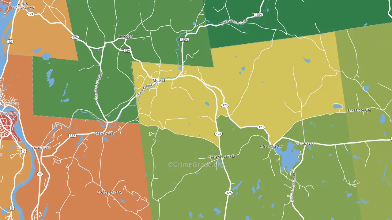 03602, NH Map of Vehicle Theft Rates