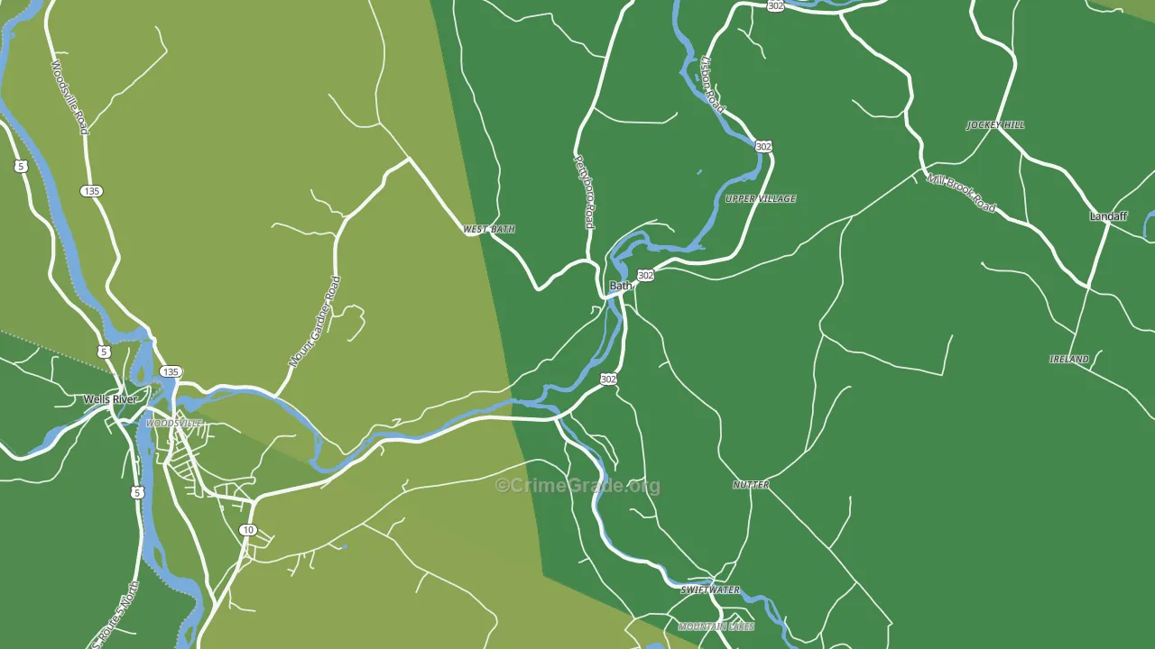 03740, NH Map of Vehicle Theft Rates