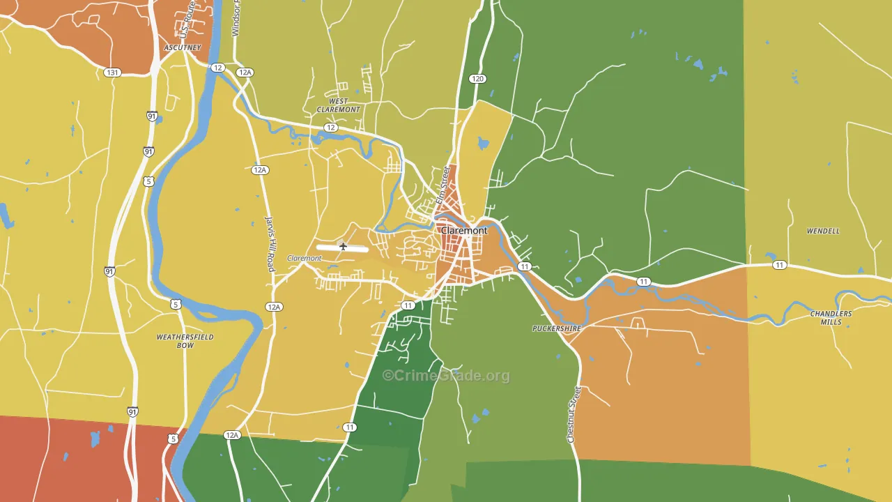 03743, NH Map of Vehicle Theft Rates