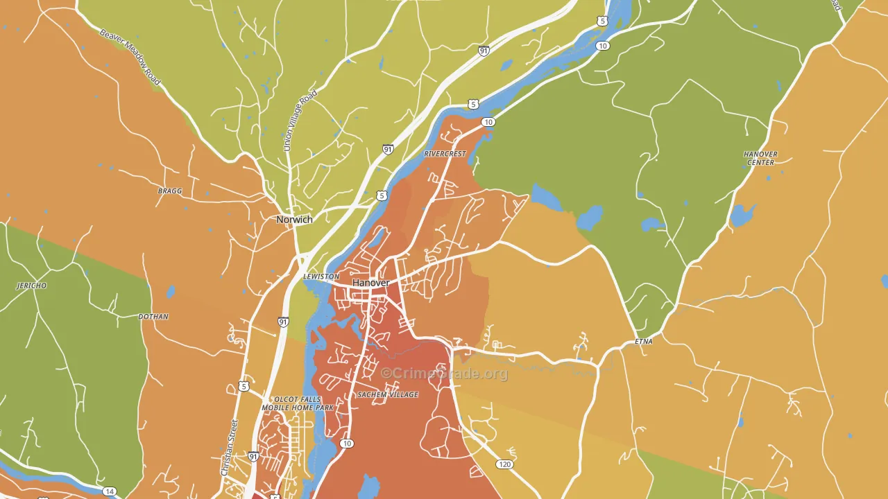 03755, NH Map of Vehicle Theft Rates