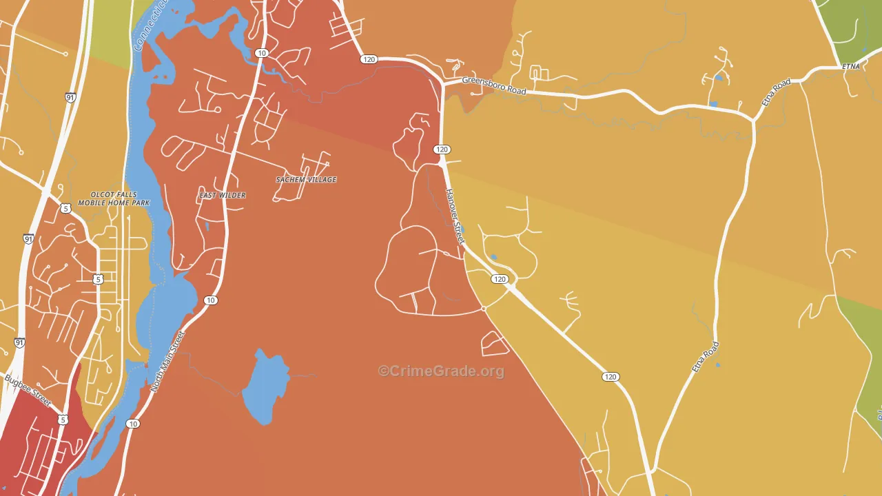 03756, NH Map of Vehicle Theft Rates