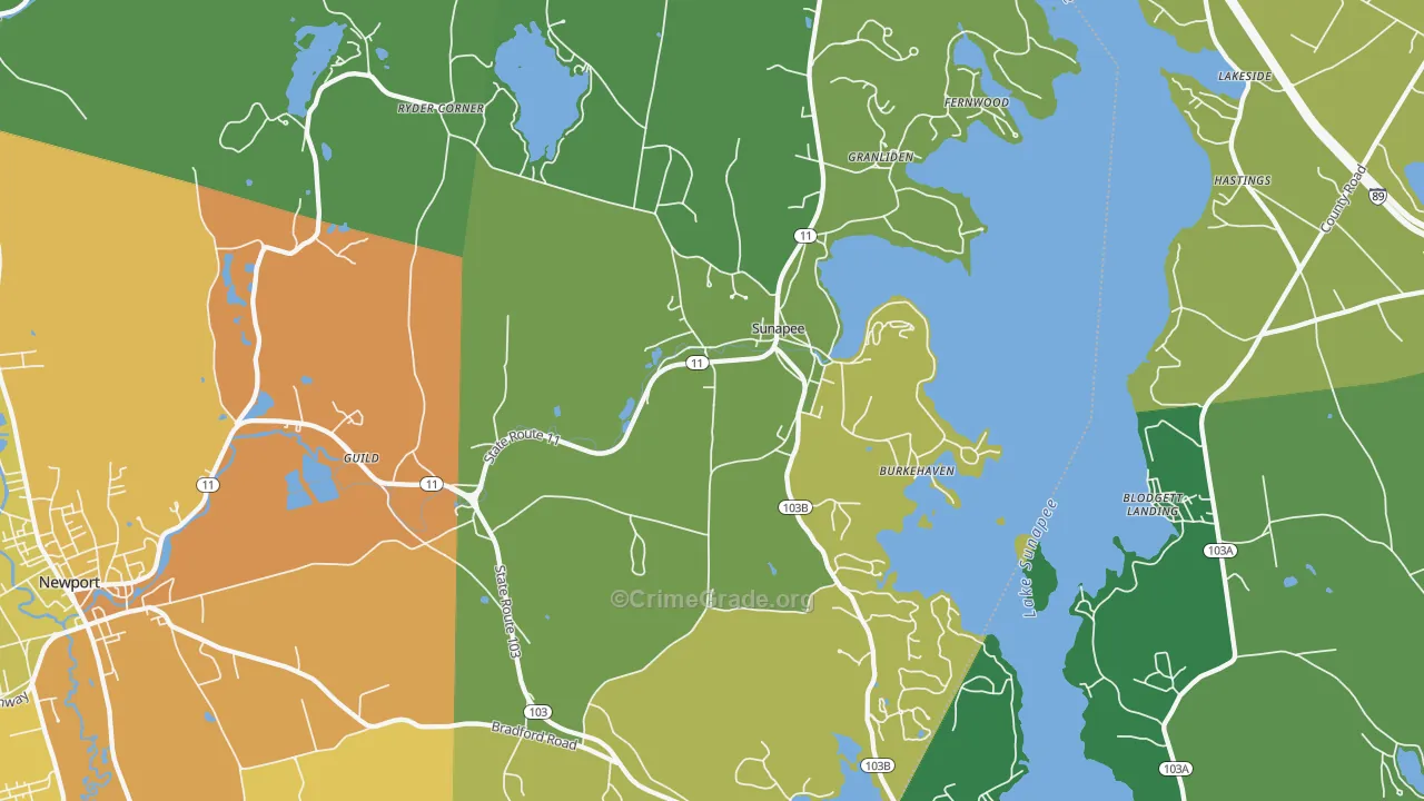 03782, NH Map of Vehicle Theft Rates