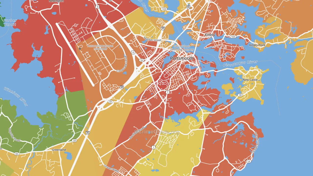 03801, NH Map of Vehicle Theft Rates