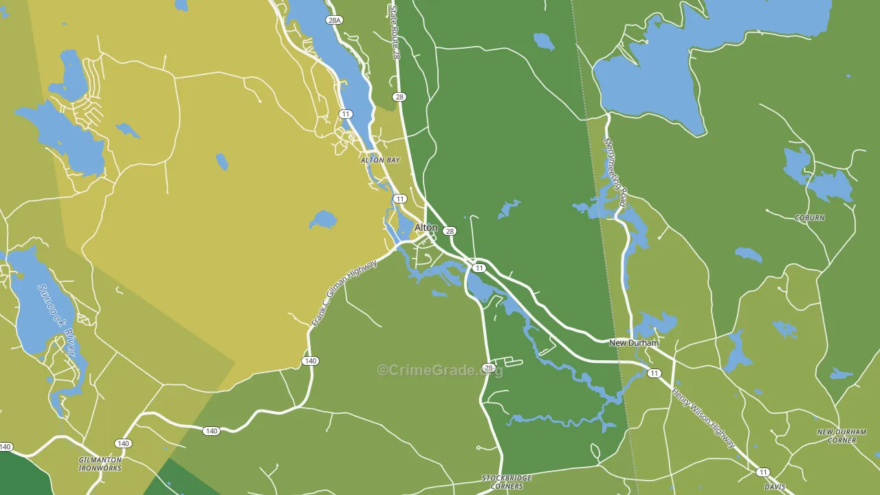 03809, NH Map of Vehicle Theft Rates