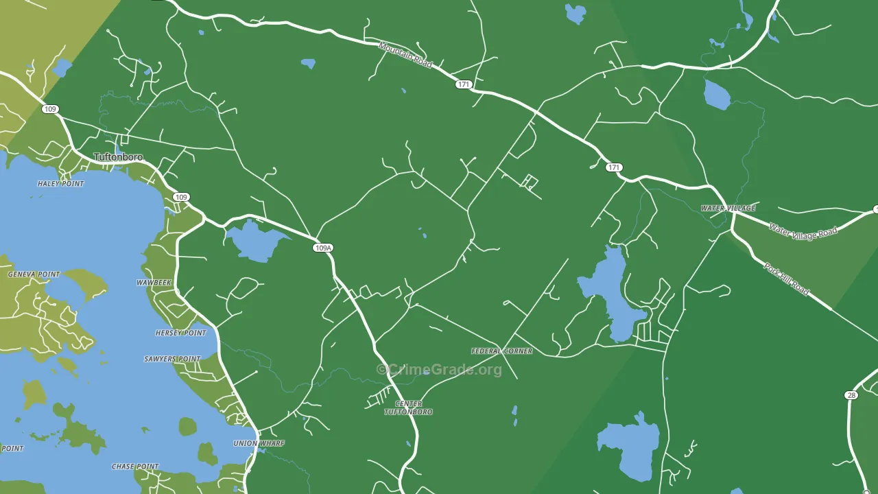 03816, NH Map of Vehicle Theft Rates
