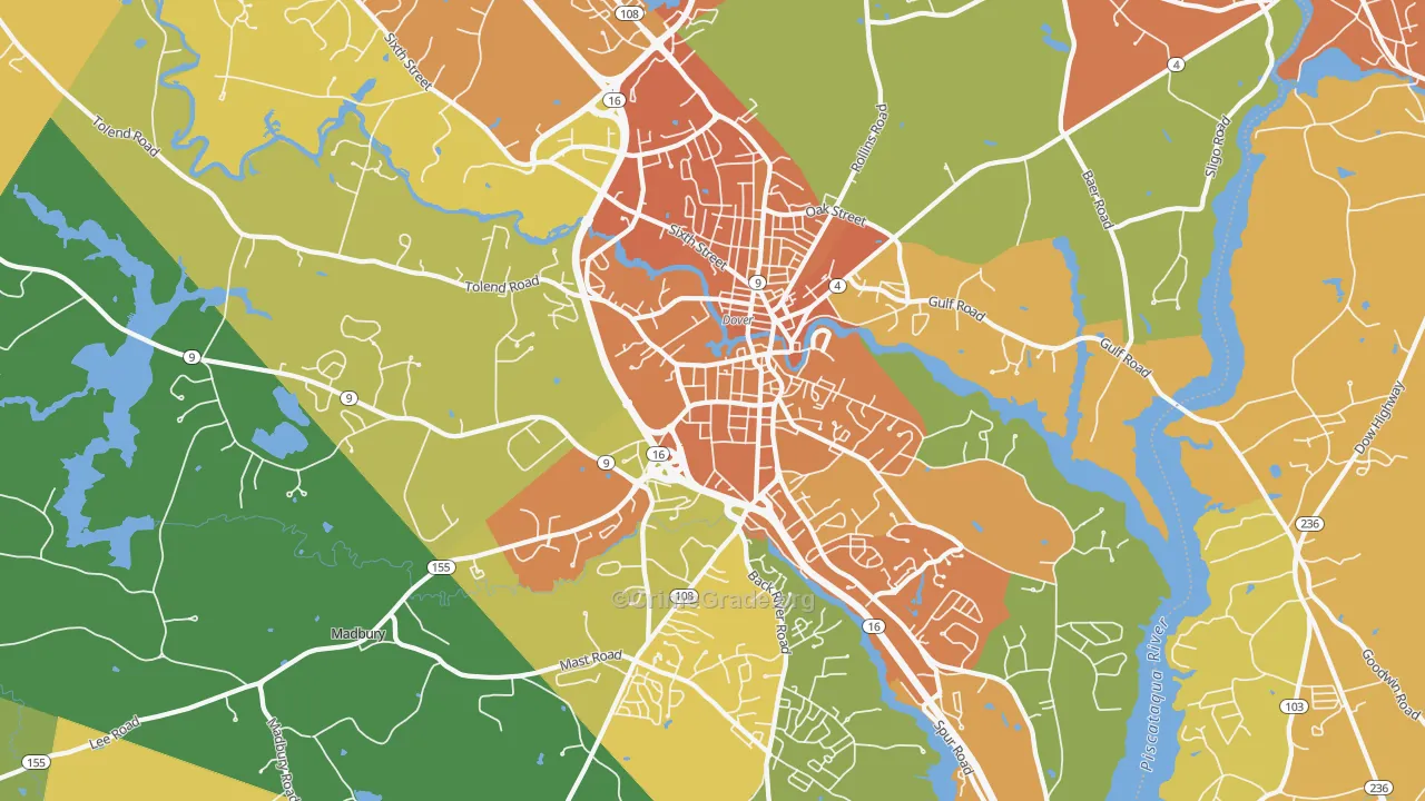 03820, NH Map of Vehicle Theft Rates
