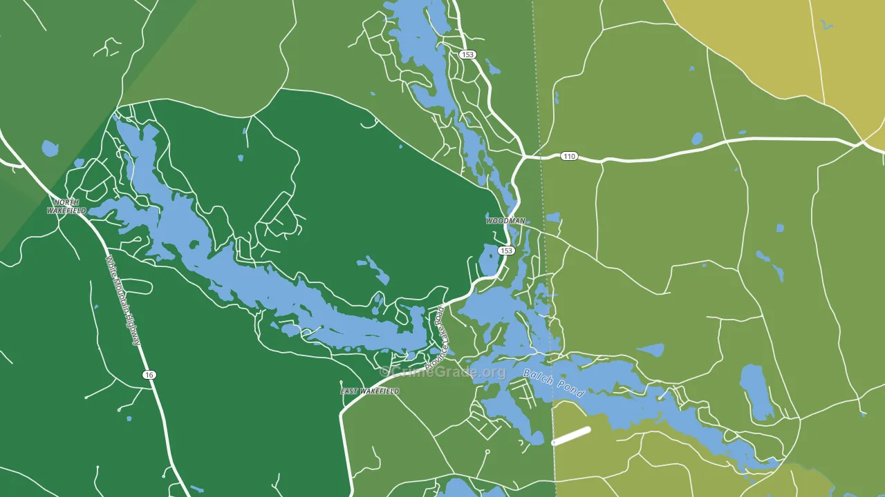 03830, NH Map of Vehicle Theft Rates