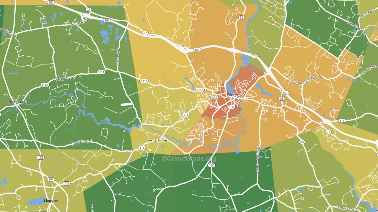 03833, NH Map of Vehicle Theft Rates