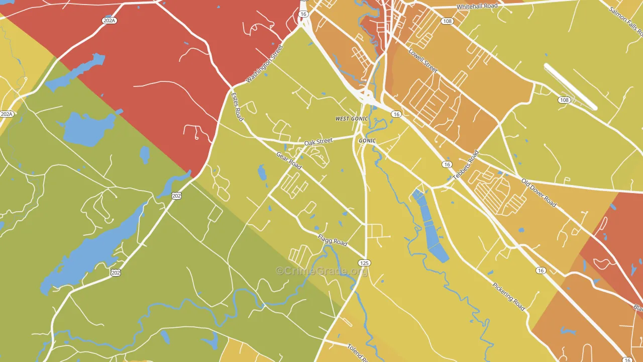 03839, NH Map of Vehicle Theft Rates