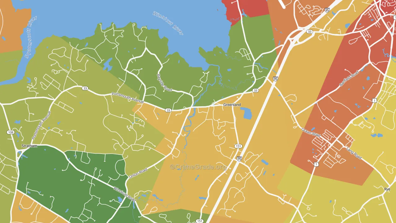 03840, NH Map of Vehicle Theft Rates