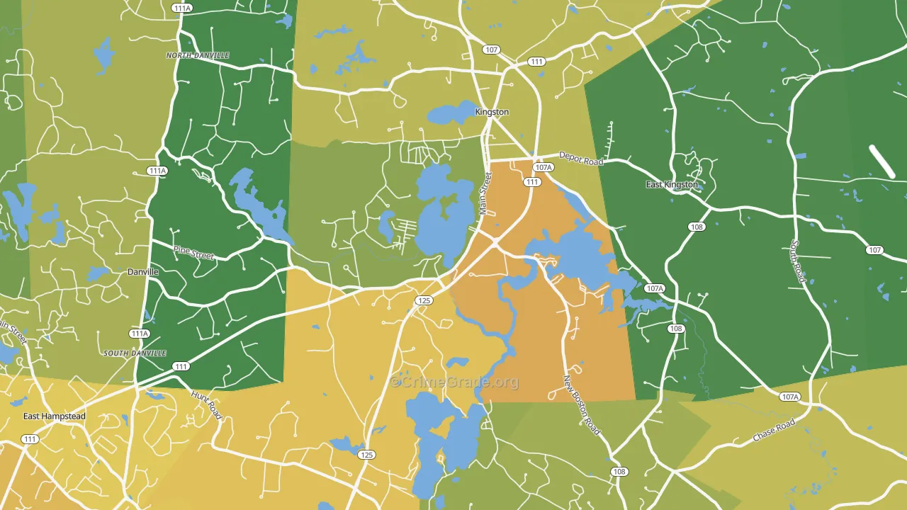 03848, NH Map of Vehicle Theft Rates