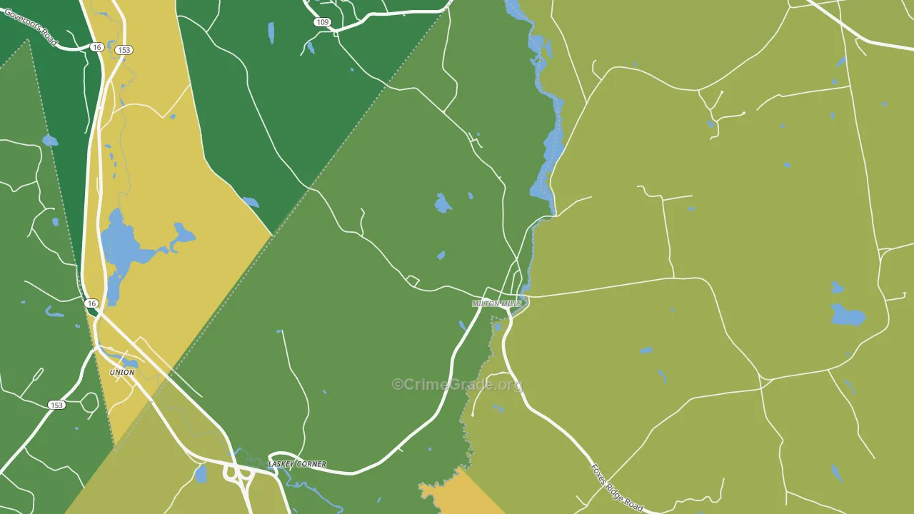 03852, NH Map of Vehicle Theft Rates