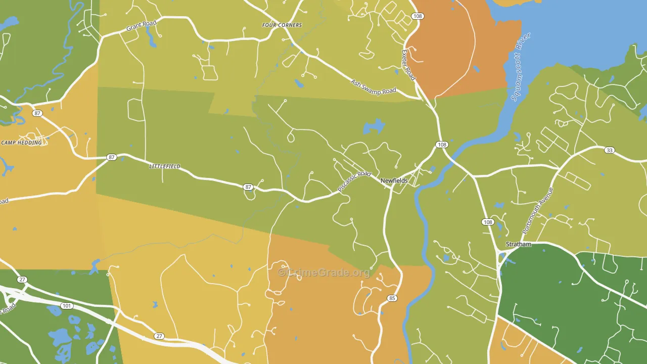 03856, NH Map of Vehicle Theft Rates