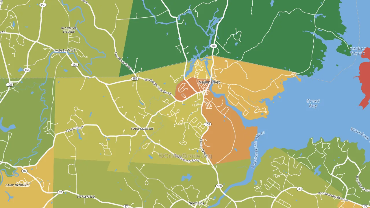 03857, NH Map of Vehicle Theft Rates