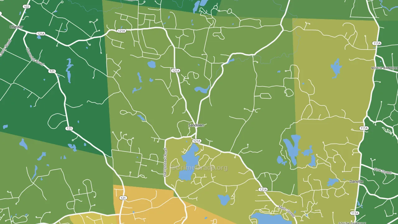 03873, NH Map of Vehicle Theft Rates