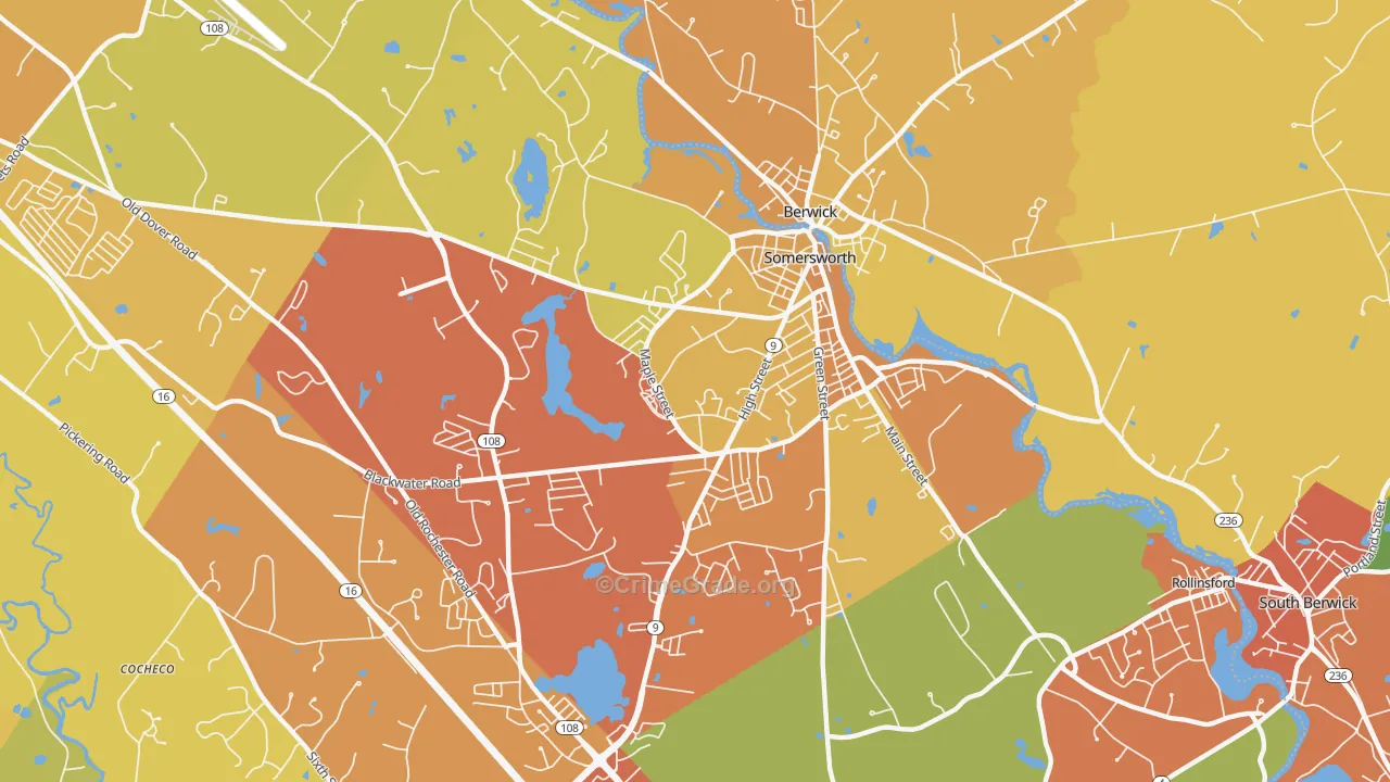 03878, NH Map of Vehicle Theft Rates