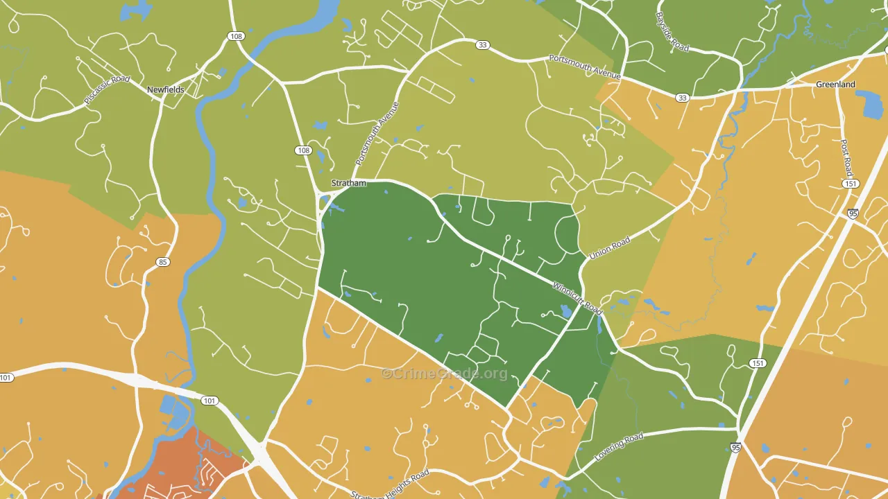 03885, NH Map of Vehicle Theft Rates