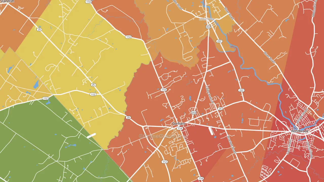04038, ME Map of Vehicle Theft Rates