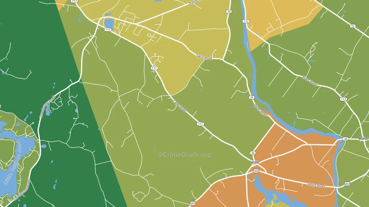 04042, ME Map of Vehicle Theft Rates