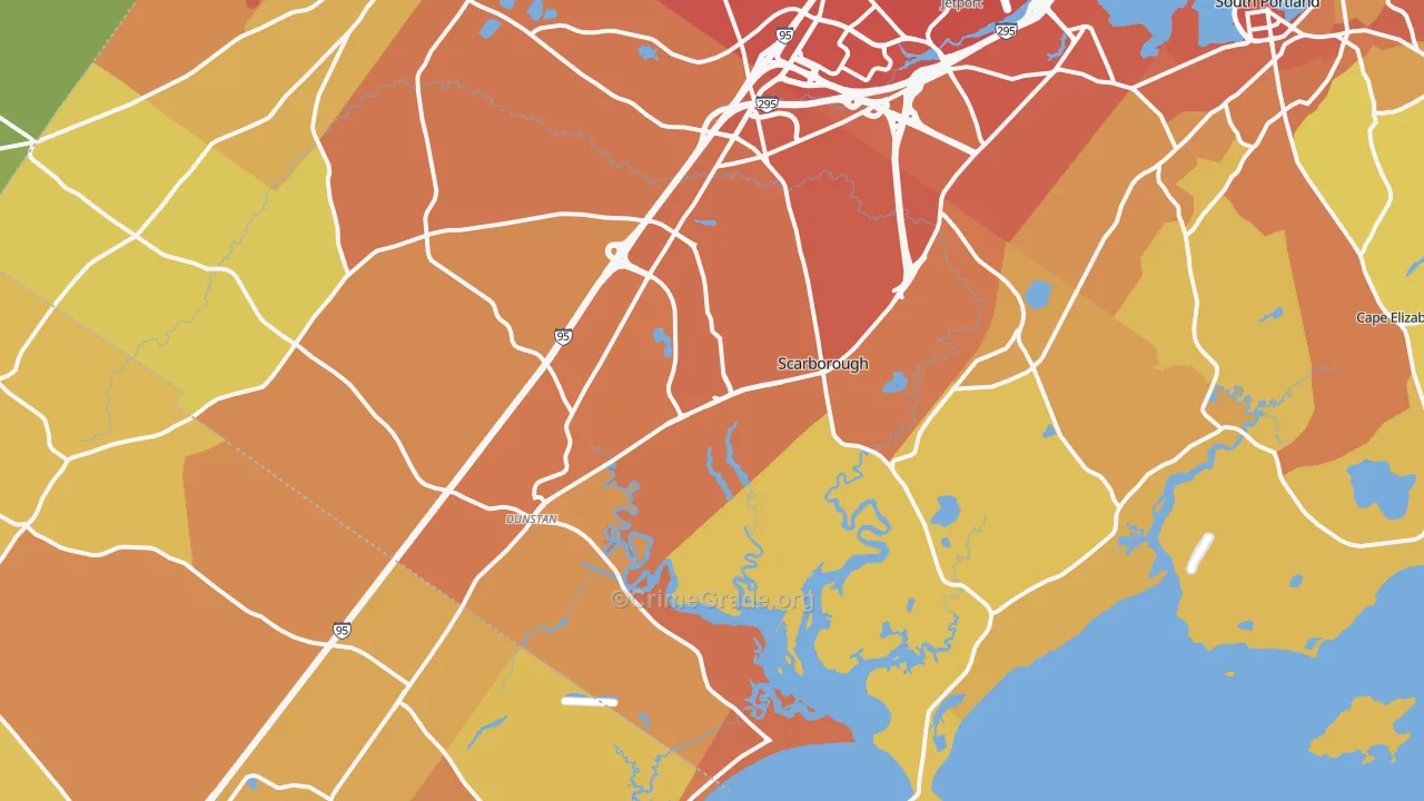 04074, ME Map of Vehicle Theft Rates