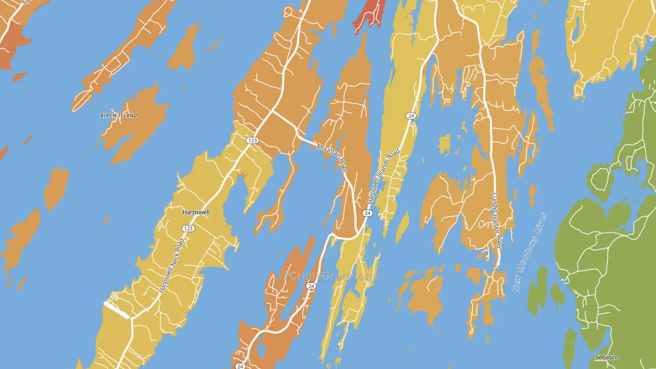 04079, ME Map of Vehicle Theft Rates