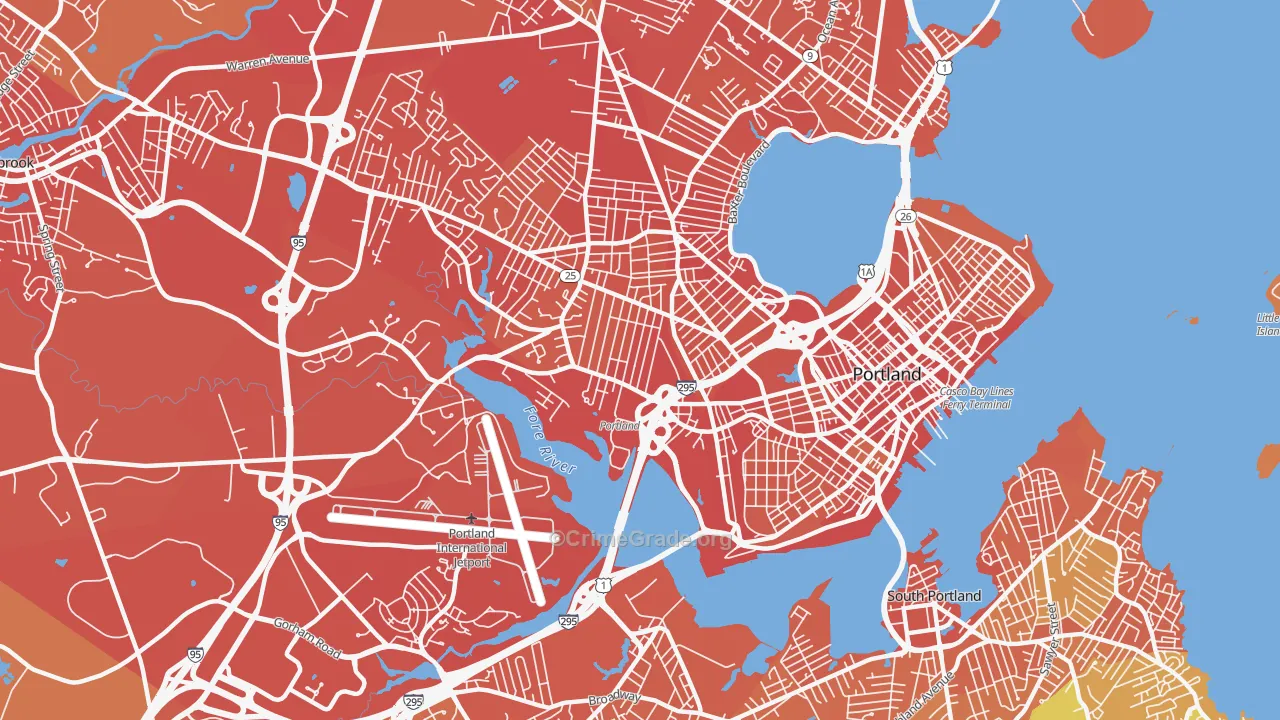 04102, ME Map of Vehicle Theft Rates