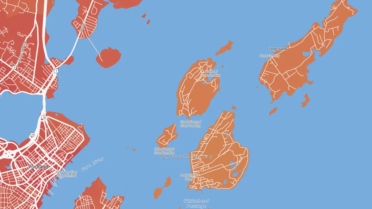 04109, ME Map of Vehicle Theft Rates