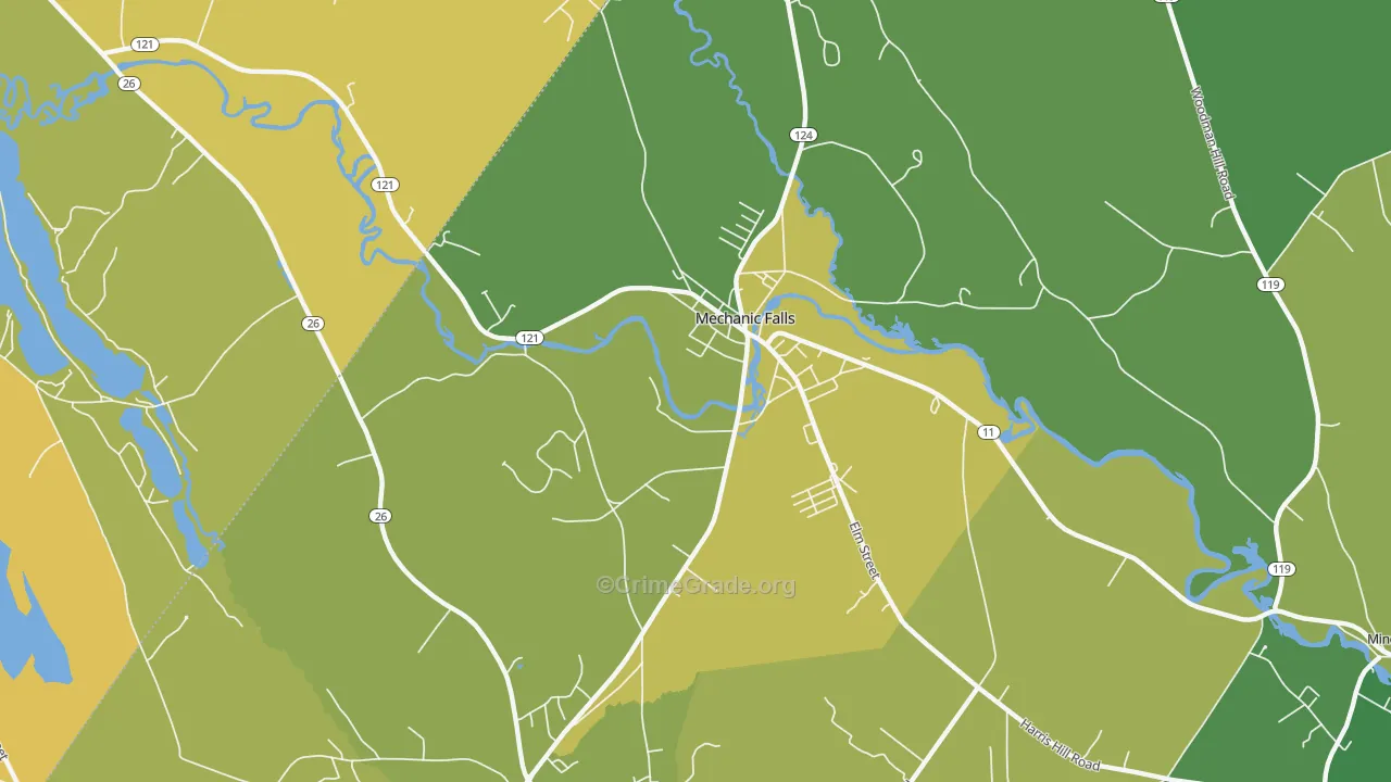 04256, ME Map of Vehicle Theft Rates