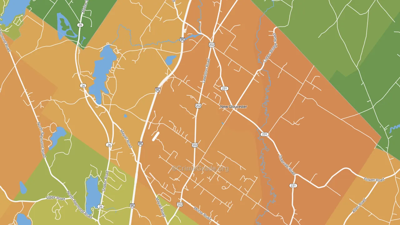 04260, ME Map of Vehicle Theft Rates