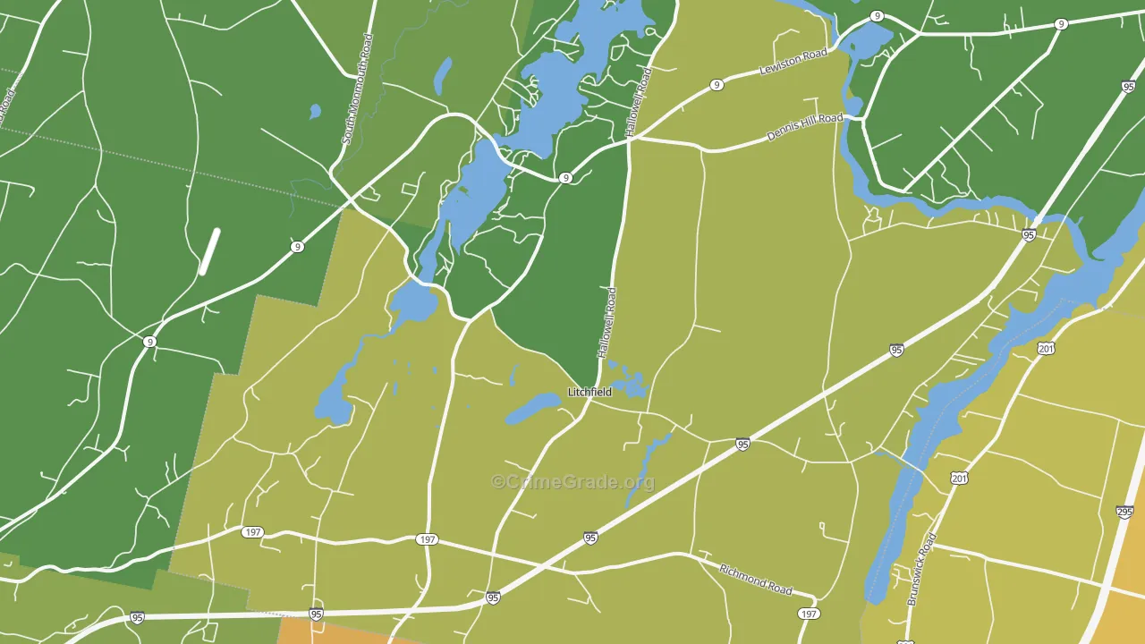 04350, ME Map of Vehicle Theft Rates