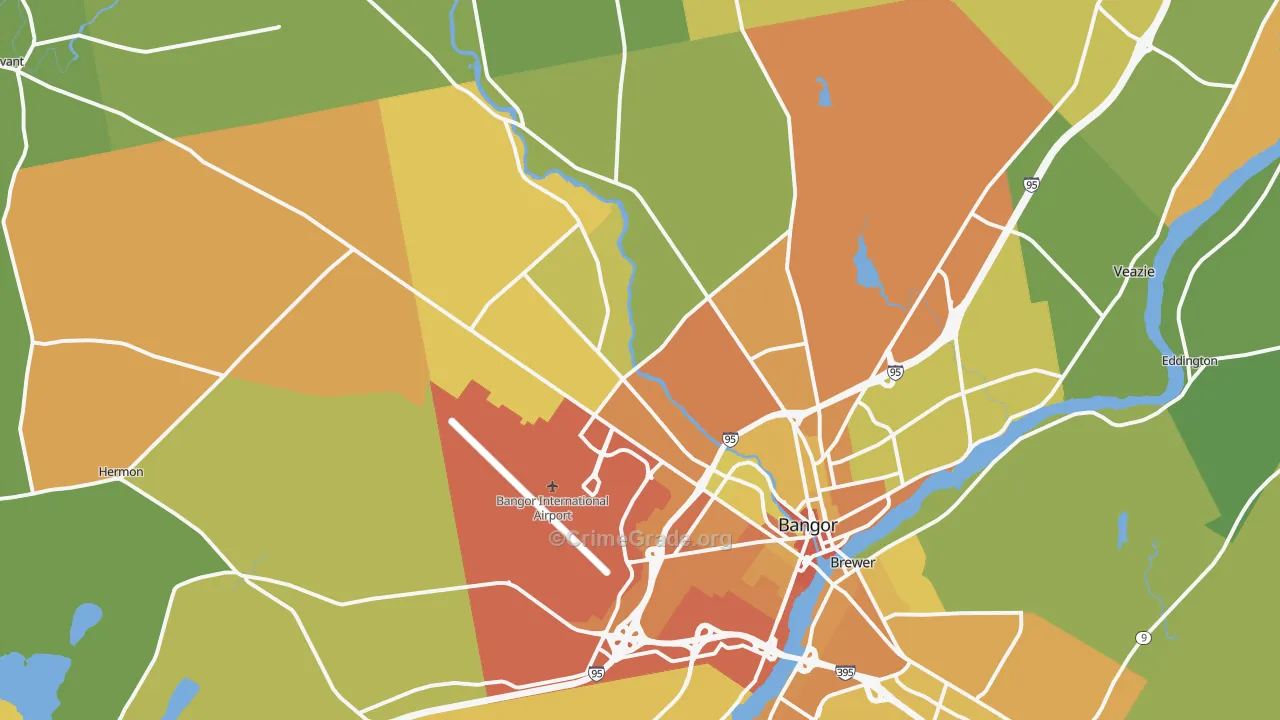 04401, ME Map of Vehicle Theft Rates