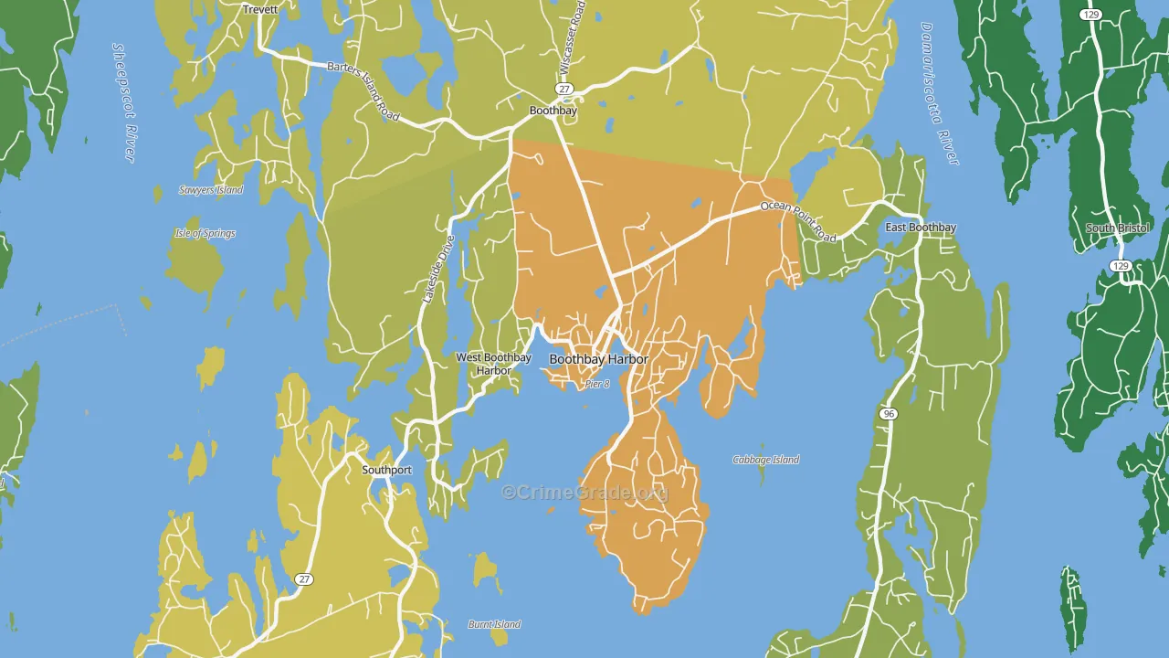 04538, ME Map of Vehicle Theft Rates