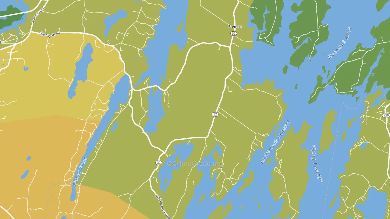04551, ME Map of Vehicle Theft Rates