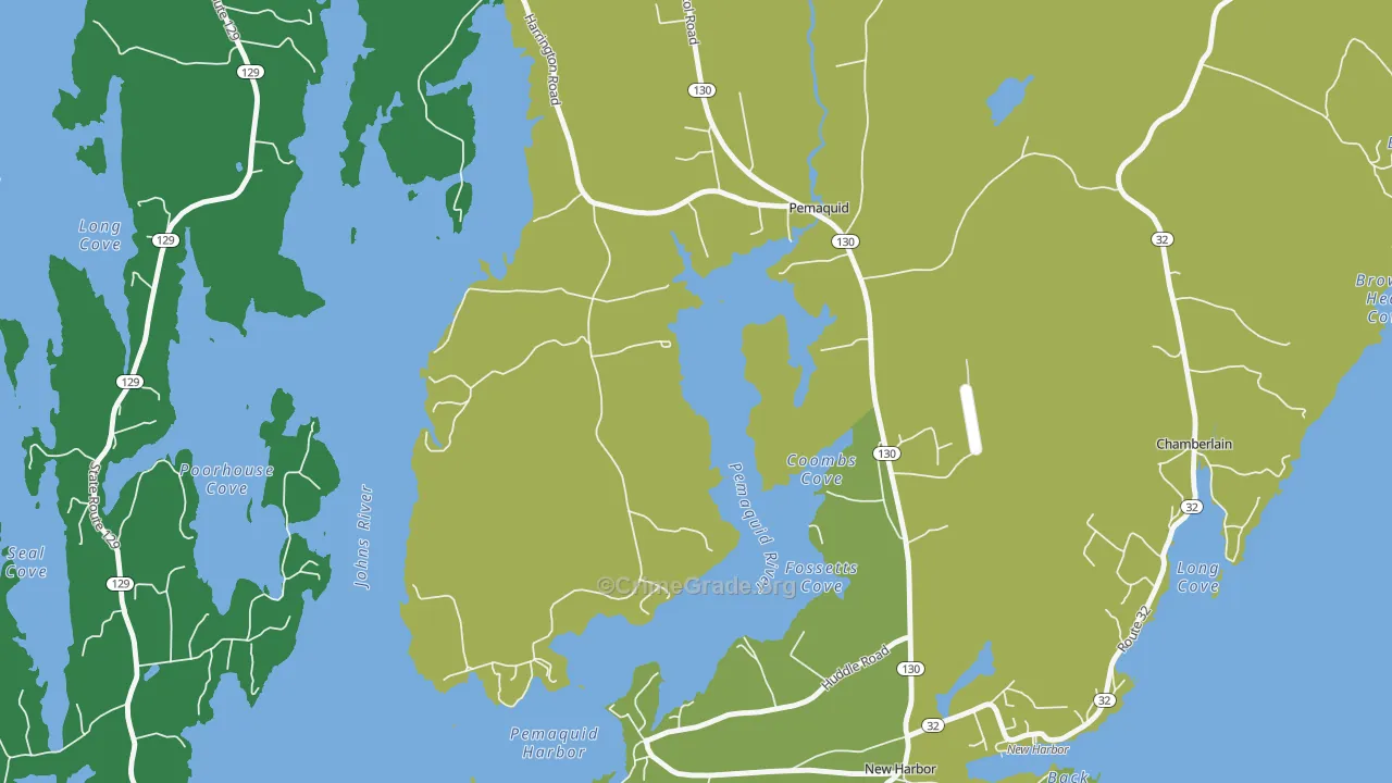 04558, ME Map of Vehicle Theft Rates