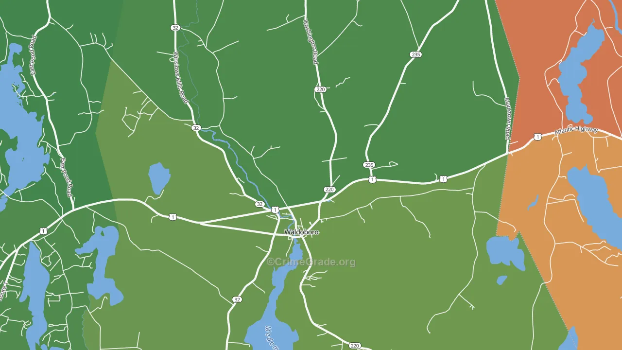 04572, ME Map of Vehicle Theft Rates