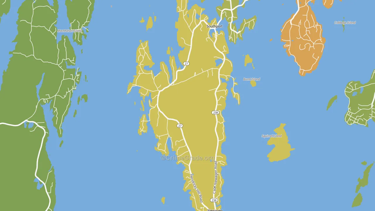 04576, ME Map of Vehicle Theft Rates