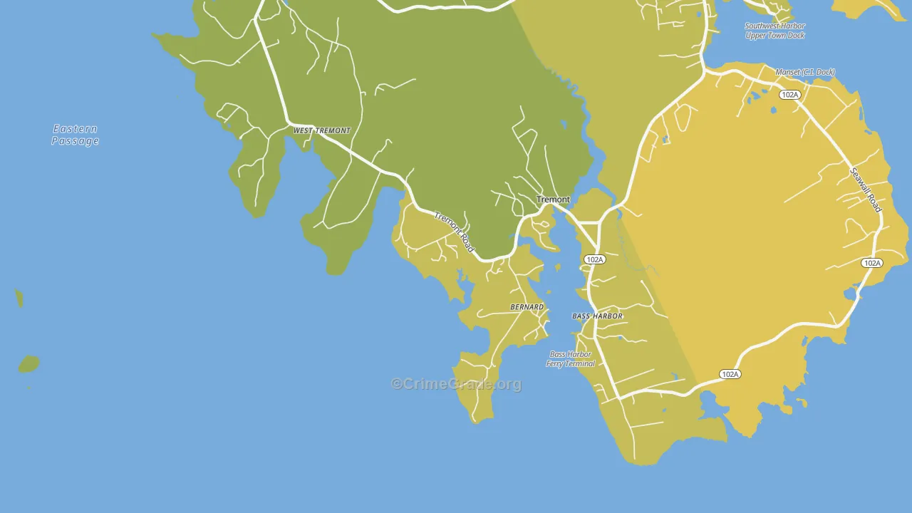 04612, ME Map of Vehicle Theft Rates