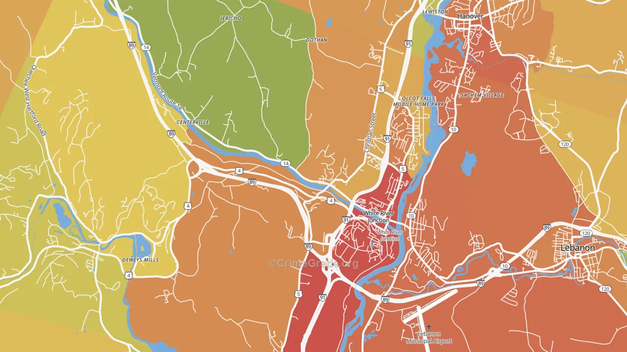 05001, VT Map of Vehicle Theft Rates