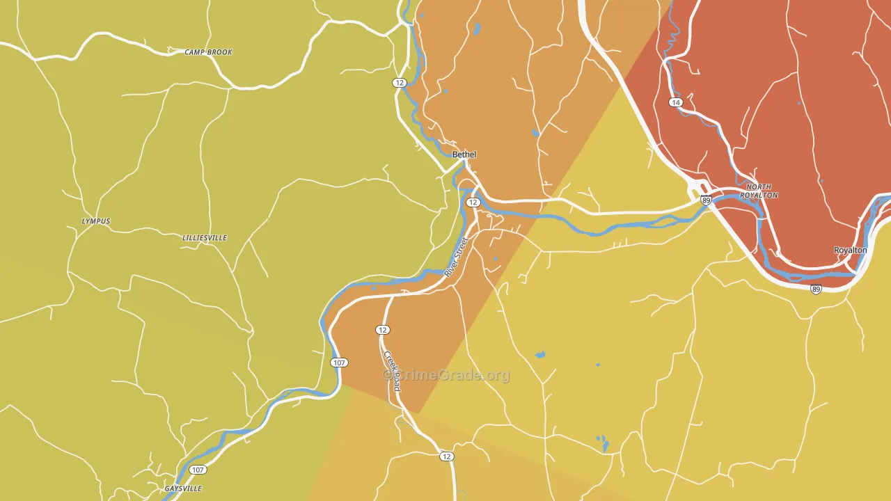 05032, VT Map of Vehicle Theft Rates