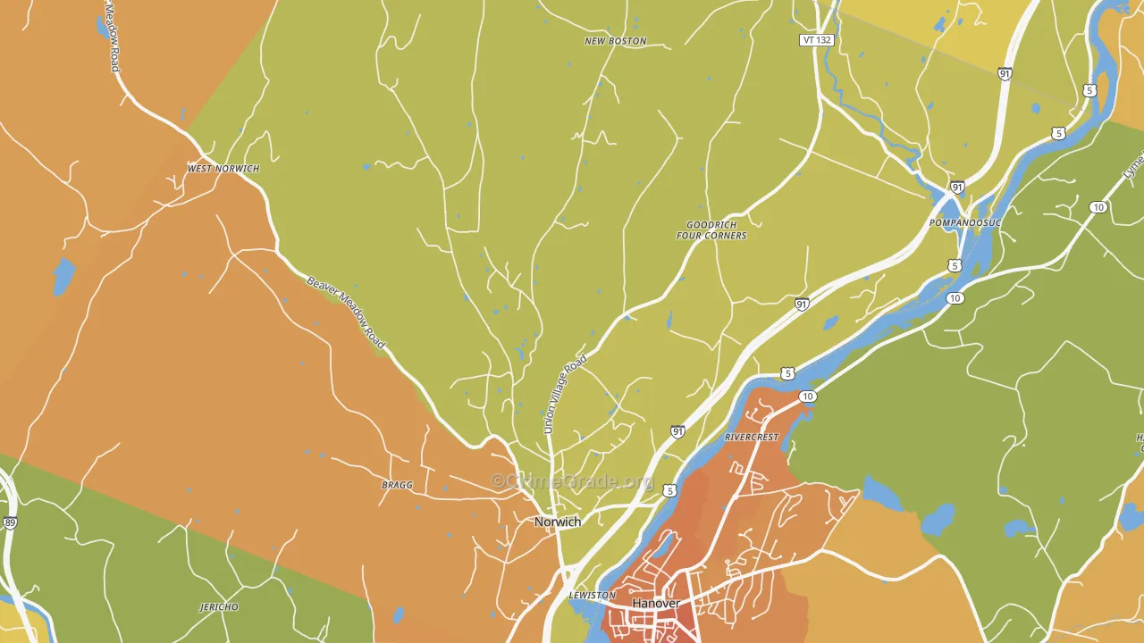 05055, VT Map of Vehicle Theft Rates
