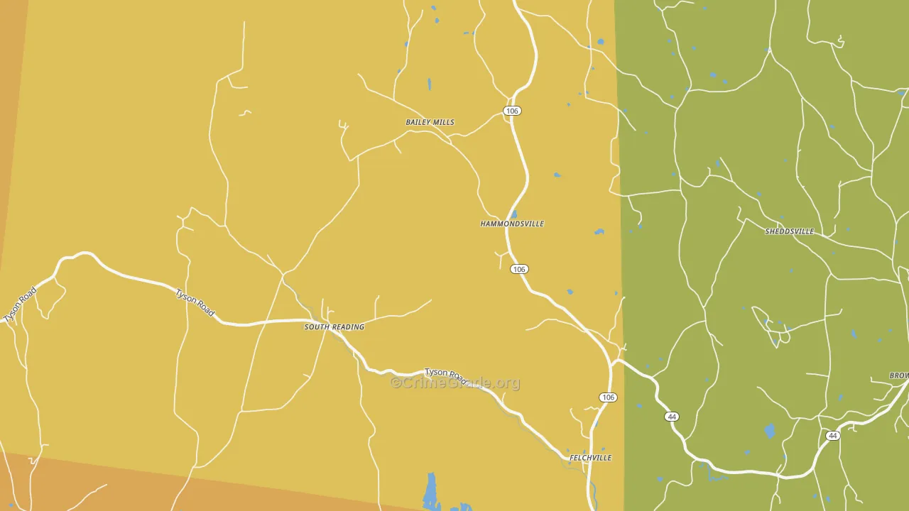 05062, VT Map of Vehicle Theft Rates