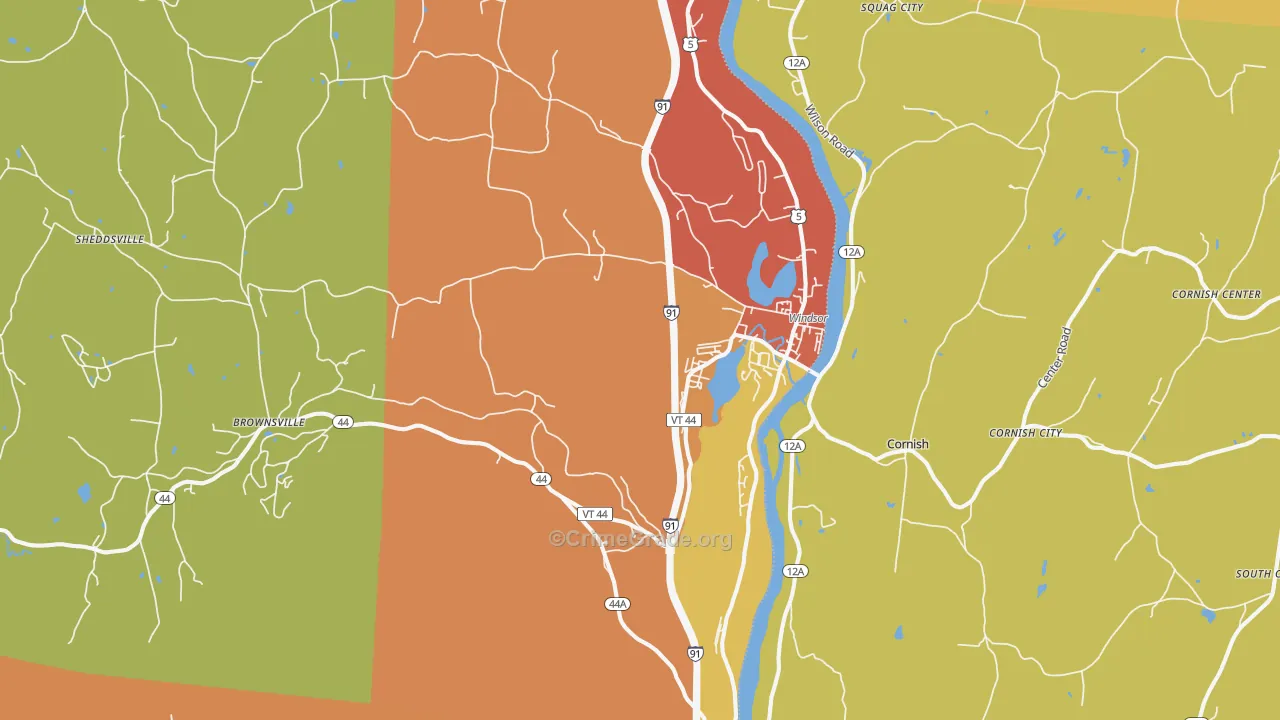 05089, VT Map of Vehicle Theft Rates