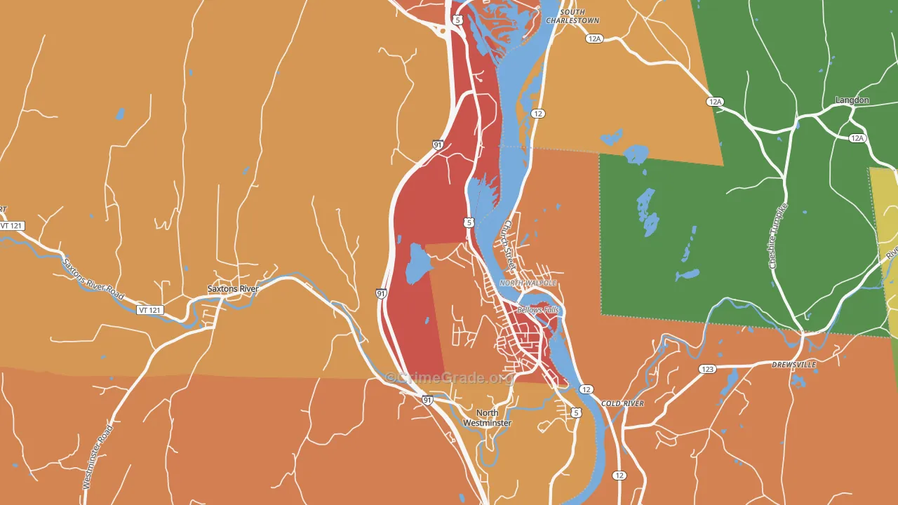 05101, VT Map of Vehicle Theft Rates